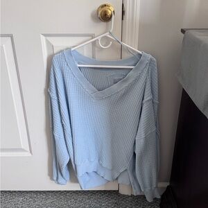 American Eagle Outfitters Soft Blue Knit Sweater